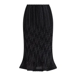 Plissierter Polka Dot Midirock