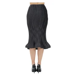 Plissierter Polka Dot Midirock