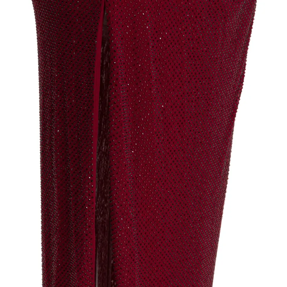 Rhinestone Drape Midi Dress