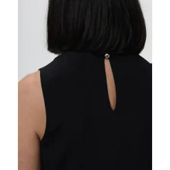 Ärmellose Bluse mit Schlüssellochausschnitt