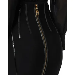 Rock in Neopren mit Korsettdetails