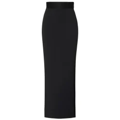 Rock mit Tuxedo-Details aus leichtem Crêpe-Stoff