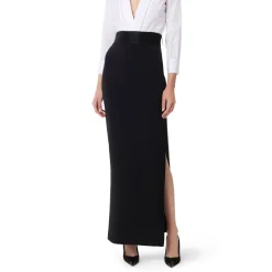 Rock mit Tuxedo-Details aus leichtem Crêpe-Stoff