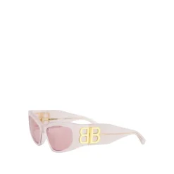 Rosa Cat-Eye Sonnenbrille mit Gold-Logo
