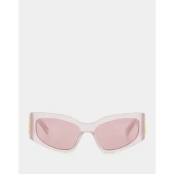 Rosa Cat-Eye Sonnenbrille mit Gold-Logo