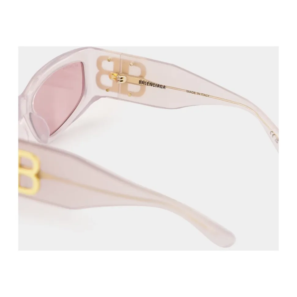Rosa Cat-Eye Sonnenbrille mit Gold-Logo