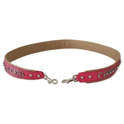 Rosa Leder Schulterriemen mit Silberdetails