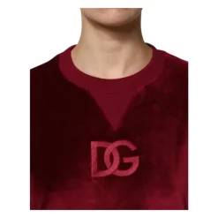 Roter Samt Logo Sweatshirt
