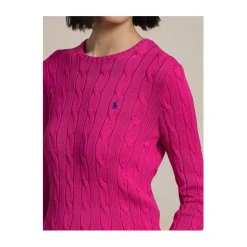 Rundhals-Zopfmusterpullover