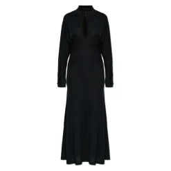 Runway Polo Kragen Seiden-Maxikleid