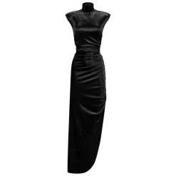 Samt Maxikleid mit Turtleneck