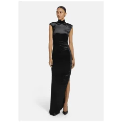 Samt Maxikleid mit Turtleneck