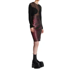 Schillernder Croco-Jacquard-Rock