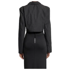 Schwarze Baumwolljacke mit Metalleffekt
