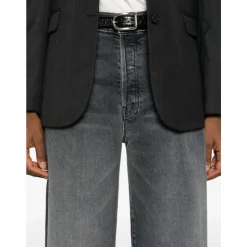 Schwarze Denim-Wide-Leg-Jeans