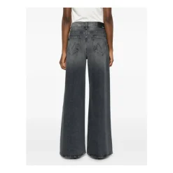 Schwarze Denim-Wide-Leg-Jeans