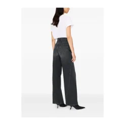 Schwarze Gewaschene Panel Jeans