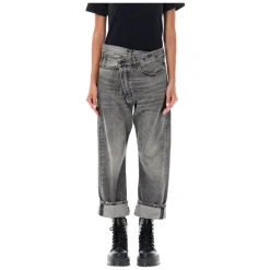 Schwarze Leyton Jeans mit Einzigartigem Bund