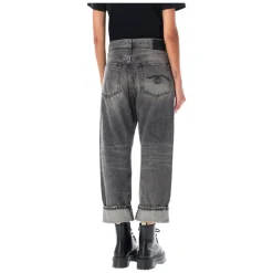 Schwarze Leyton Jeans mit Einzigartigem Bund