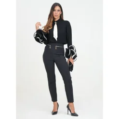 Schwarze Slim-Fit Knöchellange Hose