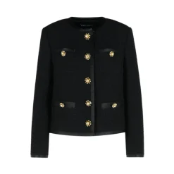 Schwarze Strickjacke mit Knopfverschluss