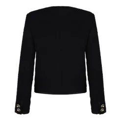Schwarze Strickjacke mit Knopfverschluss