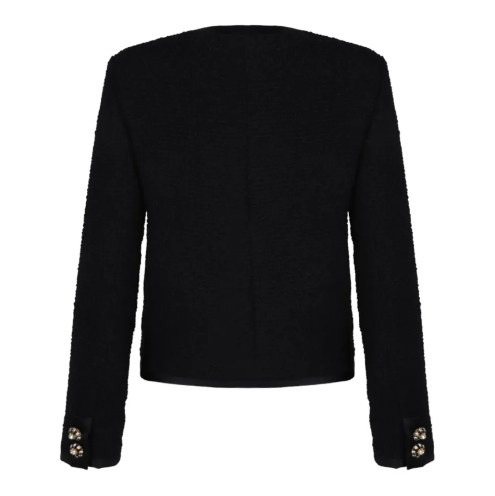 Schwarze Strickjacke mit Knopfverschluss