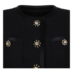 Schwarze Strickjacke mit Knopfverschluss