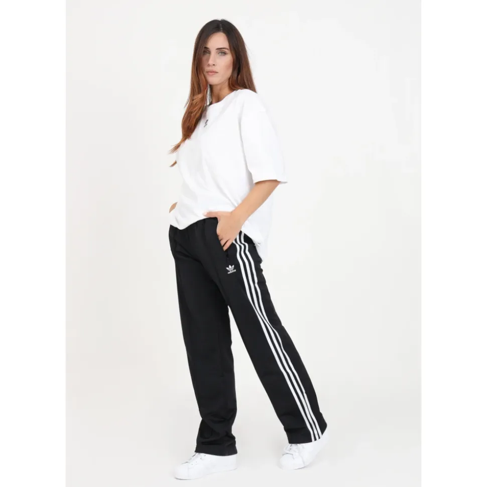 Schwarze Trikot-Hose mit 3 Streifen