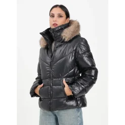 Schwarze Winter Daunenjacke