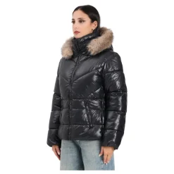 Schwarze Winter Daunenjacke