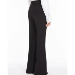 Schwarze Wollhose mit hoher Taille