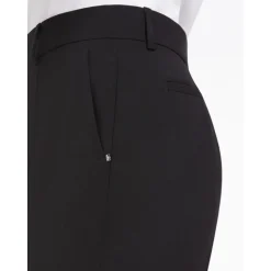 Schwarze Wollhose mit hoher Taille