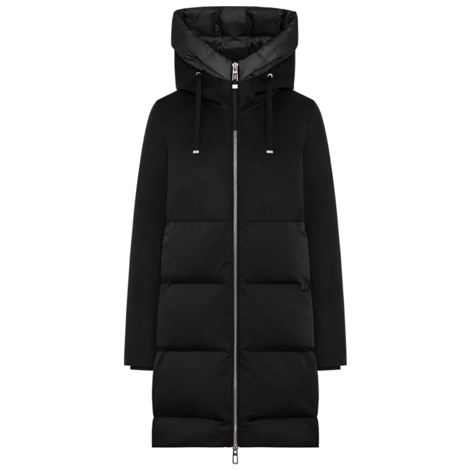 Schwarze Wollsteppjacke
