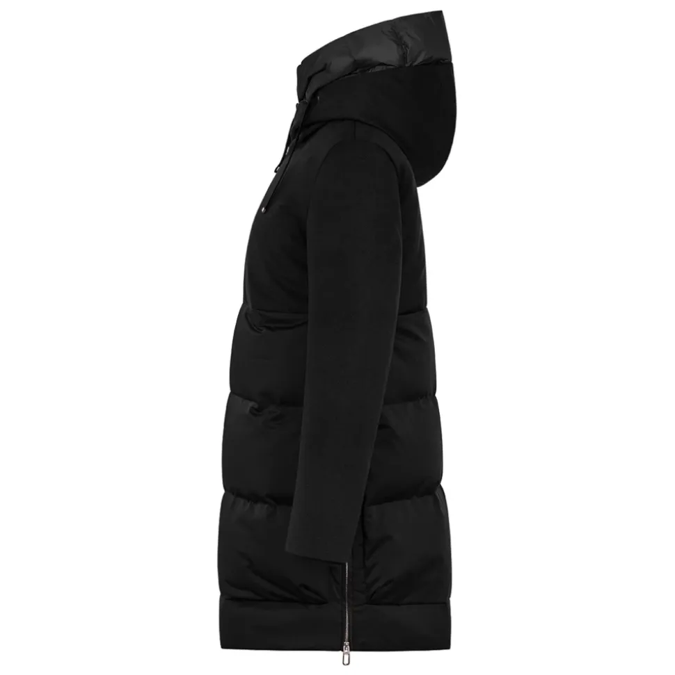 Schwarze Wollsteppjacke