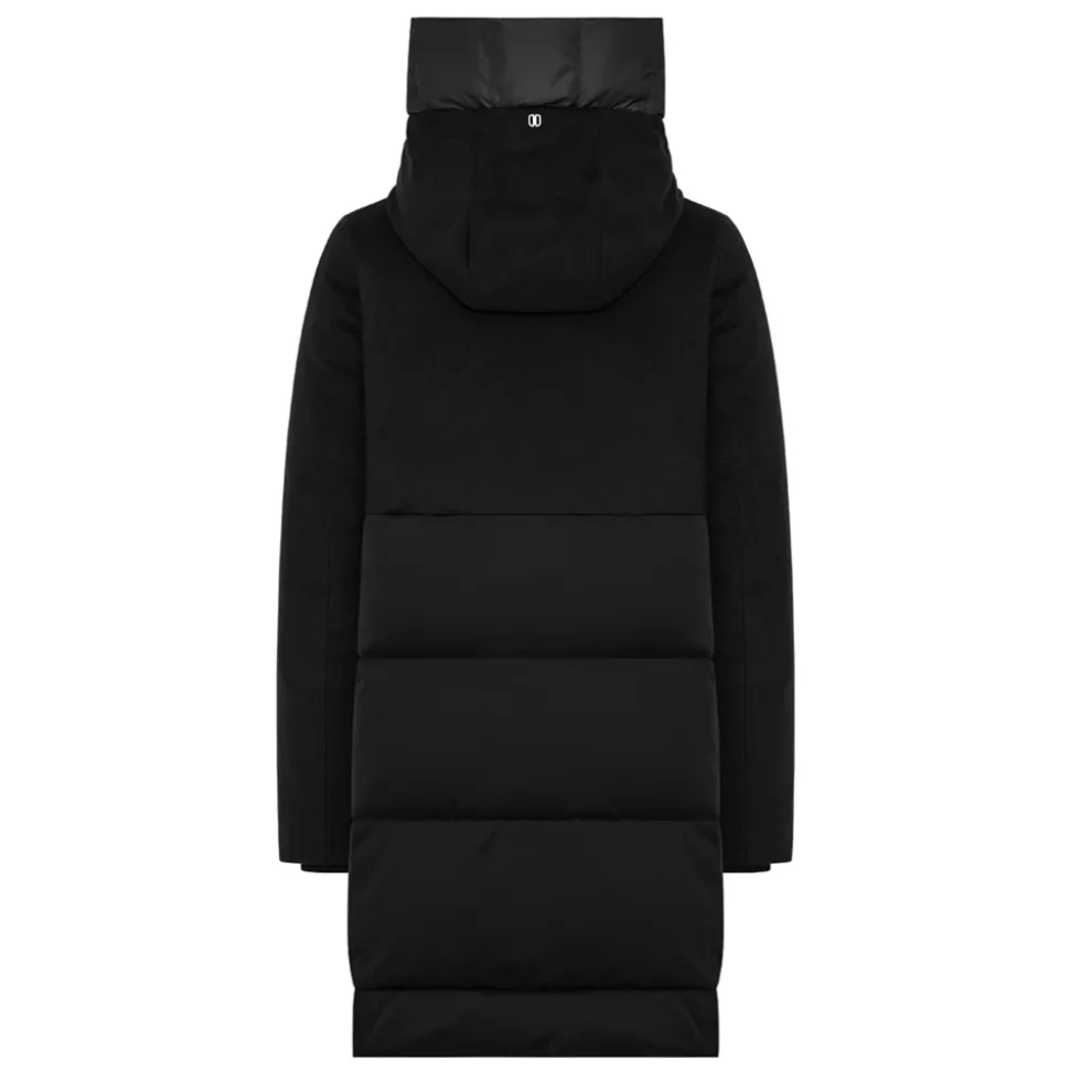 Schwarze Wollsteppjacke