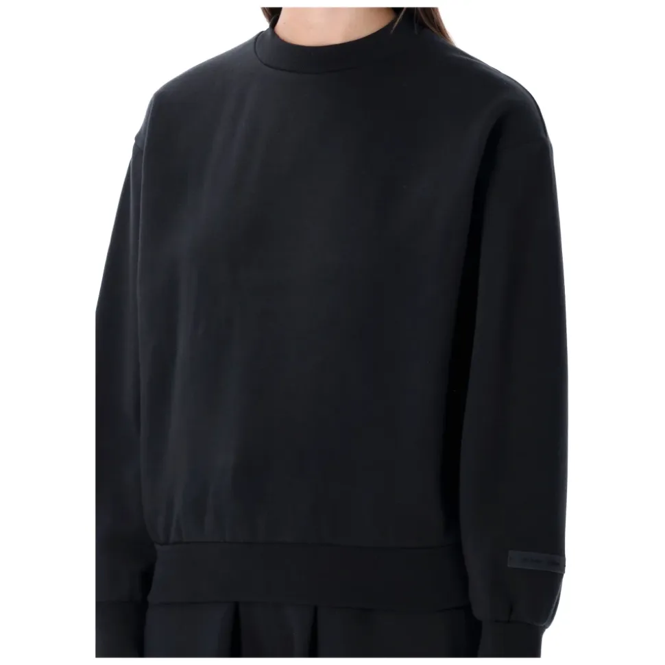 Schwarzer Crewneck-Sweatshirt mit Gummilogo