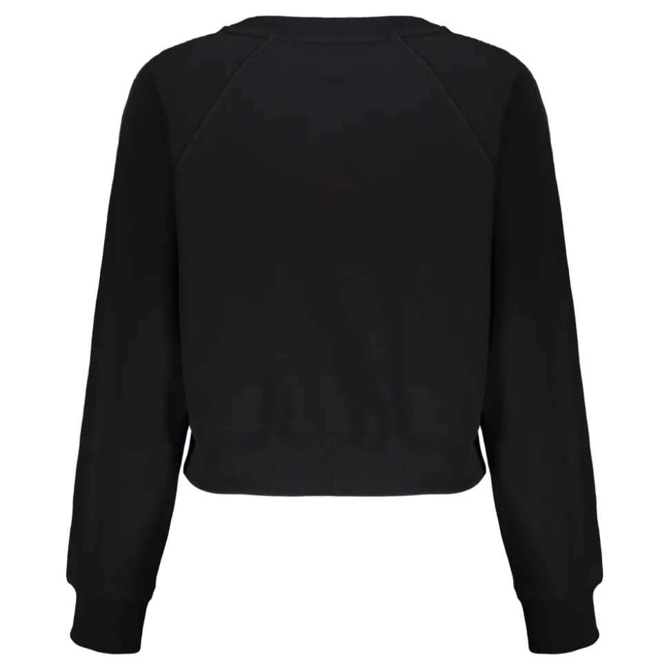 Schwarzer Cropped Pullover Weiches Material