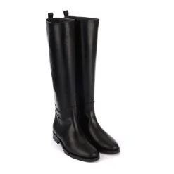 Schwarzer Leder Reitstiefel