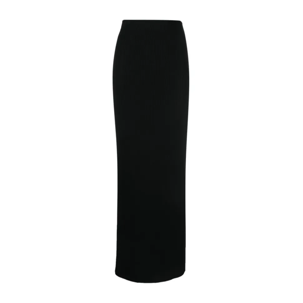 Schwarzer Maxi-Strickrock