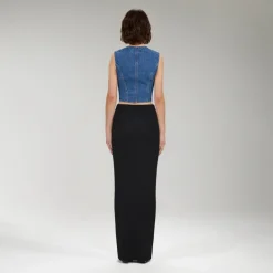 Schwarzer Maxi-Strickrock