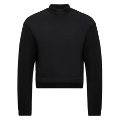 Schwarzer Neoprenpullover mit Logopatch