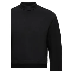 Schwarzer Neoprenpullover mit Logopatch