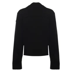 Schwarzer Neoprenpullover mit Logopatch