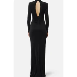 Schwarzes Abendkleid mit Drapierung