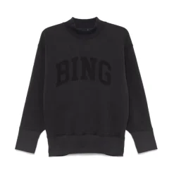 Schwarzes Jersey-Sweatshirt mit Logo-Print