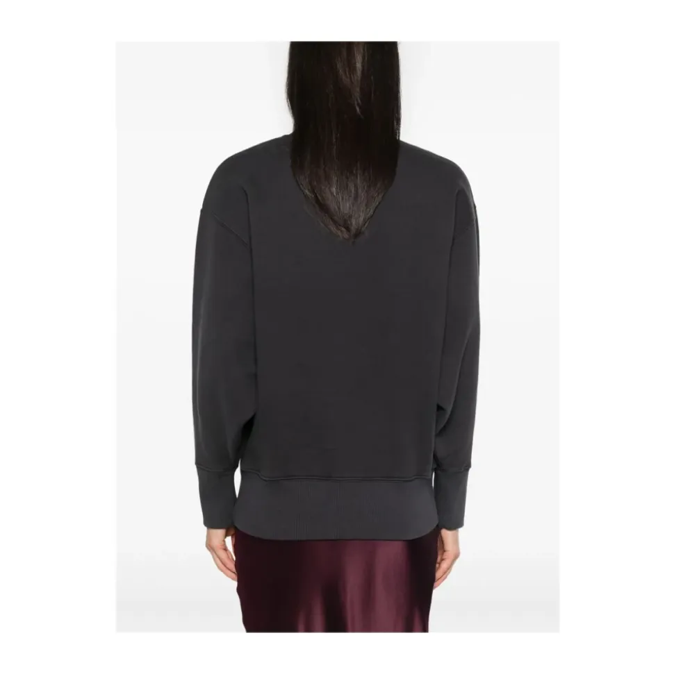 Schwarzes Jersey-Sweatshirt mit Logo-Print