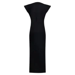 Schwarzes Nadela Kleid mit Frontschlitz