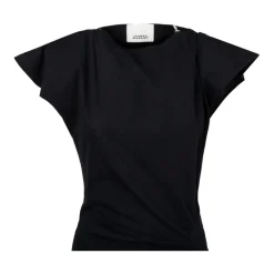 Schwarzes Nadela Kleid mit Frontschlitz