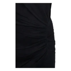 Schwarzes Nadela Kleid mit Frontschlitz